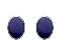 Sterling Silver Lapis Lazuli 8 x 10mm Classic Large Oval Stud Earrings HER-1125
