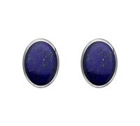 Sterling Silver Lapis Lazuli 8 x 6mm Classic Medium Oval Stud Earrings HER-1057