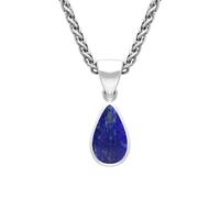 Sterling Silver Lapis Lazuli Dinky Pear Necklace - Silver