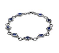 Sterling Silver Lapis Lazuli Eight Stone Kite Framed Bracelet