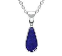 Sterling Silver Lapis Lazuli Small Pear Necklace 00047482