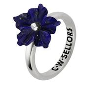 Sterling Silver Lapis Lazuli Tuberose 10mm Carnation Ring - Silver TBR-224