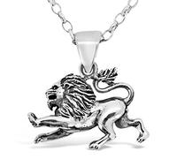 Sterling Silver Leo (The Lion) Pendant Necklace & 18" Chain