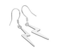 Sterling Silver Lightning Bolt Dangly Earrings on Fish Hooks