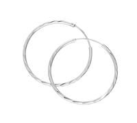Sterling Silver Lightweight 30mm Diamond Cut Sleeper Hoop Earrings