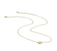 Sterling Silver Lotus Earring Necklace Bracelet (Gold, Necklace)
