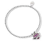 Sterling Silver Love Potion Charm Ball Bead Bracelet with Crystal