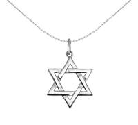 Sterling Silver Magen David Star Charm Pendant 20mm - APD056 Jewelco London White One Size