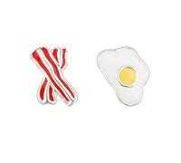 Sterling Silver Mix & Match Bacon Egg Enamel Stud Earrings