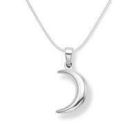 Sterling Silver Moon Necklace on silver chain - silver moon pendant - size: 15mm x 4mm. Gift Boxed - PLEASE CHOOSE CHAIN LENGTH BELOW 8140/18