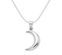 Sterling Silver Moon Necklace on silver chain - Silver moon pendant - SIZE: 15mm x 4mm. Gift Boxed - Please choose chain length below (20.00)