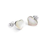 Sterling Silver & Mother of Pearl Heart Stud Earrings/Studs/Hearts