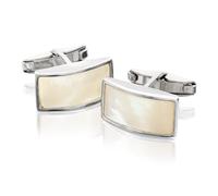 Sterling Silver Mother Of Pearl Rectangular Cufflinks - A4746