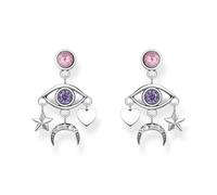 Sterling Silver Multi Stone Eye Drop Earrings