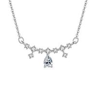 Sterling Silver Necklace for Women Chain, Water Drop CubZirconia