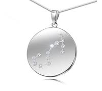 Sterling Silver Necklace With Scorpio Zodiac Pendant And Adjustable Snake Chain