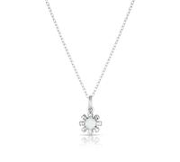 Sterling Silver Opal Cosmos October Birth Flower Necklace