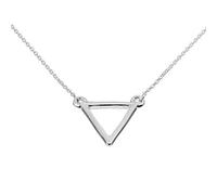 Sterling Silver Open Triangle Necklace With Thin Curb Chain - 16-18" 925 Silver Geometric Pendant Necklace - Sleek Jewellery for Everyday - Minimalist