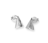Sterling Silver Paper Airplane Stud Earrings