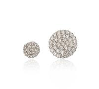 Sterling silver pave CZ asymmetrical circular statement stud earrings / Gift box Mother's Day 2021 UK Jewellery Gift for Her Mum Mother Wife Nan Auntie