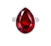Sterling Silver Pear Shape Garnet Infinity Ring Teardrop Statement Handmade Jewelry for Women R-13AP_M 1/2