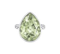 Sterling Silver Pear Shape Green Amethyst Infinity Ring Teardrop Statement Handmade Jewelry for Women R-13AS_O 1/2