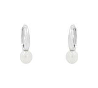 Sterling Silver Pearl Hoop Earrings