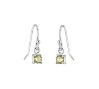 Sterling Silver Peridot CZ August Birthstone Dangle Earrings