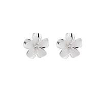 Sterling Silver Perilla Flower Women's Flower Nail Earrings Running Earrings