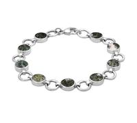 Sterling Silver Preseli Bluestone Nine Stone Round Ring Bracelet - Option1 Value Silver