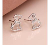 Sterling Silver Puppy Dog Crystal Stud Earrings | Mini Gift | Cracker Filler