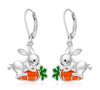 Sterling Silver Rabbit Clover Panda Elephant Bee Penguin Butterfly Octopus Black Cat Flamingo Moonstone Cardinal Sterling Silver CZ Earrings