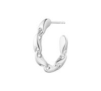 Sterling Silver Reflect Chain Hoop Single Earring - Left
