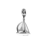 Sterling Silver Regatta Small Sail Boat Tube Charm - Silver OCN-409