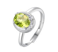 Sterling Silver Ring 925 Sterling Silver Halo Engagement Ring For Women Natural Ruby/Topaz/Citrine/Peridot/Amethyst Gemstone Ring Silver Promise Wedding Band | Mothers Day Gift Peridot