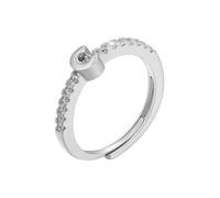 Sterling Silver Ring Gold Plated Initial A-Z Letter Ring For Women Stackable Alphabet Thumb Band Adjustable Cz Engagement Band Jewellery Gifts With Gift Box Letter C