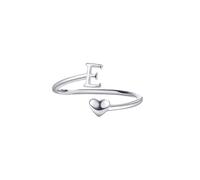 Sterling Silver Ring Initial A-Z Letter Ring For Women Men Stackable Alphabet Thumb Band Adjustable Cz Halo Engagement Band Jewellery Gifts With Gift Box Letter E