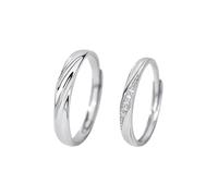 Sterling Silver Ring, Men Wedding Band Adjustable Rings Engagement Birthday Anniversary Valentines Day Gift
