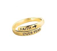 Sterling Silver Ring Mens Silver Cross Faith Wrap Ring Gold Plated Christian Stacking Band Open Adjustable Middle Finger Band Religion Birthday Daughter Gift With Box 14K Gold Plated