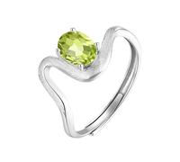 Sterling Silver Ring Natural Ruby/Topaz/Citrine/Peridot/Amethyst Ring 14K Gold Plated 925 Sterling Silver Wave Ring For Women Bridal Wedding Band Beach Jewellery| Mothers Day Gift Peridot