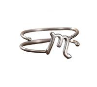 Sterling Silver Ring Sivler Capricorn Zodiac Sign Band Rings For Women Men Stackable Constellation Statement Band Astrology Celestial Thumb Band Adjustable 13-17# Jewelry Birthday Gifts Sivler Rin
