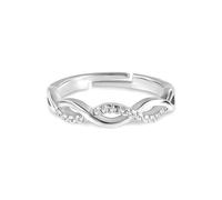 Sterling Silver Ring Women Zirconia Layered Eternity Infinite Rings Promise