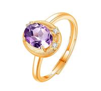 Sterling Silver Rings For Women 925 Sterling Silver Halo Engagement Ring For Women Natural Ruby/Topaz/Citrine/Peridot/Amethyst Gemstone Ring Silver Promise Wedding Band | Mothers Day Gift Amethyst-G