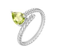 Sterling Silver Rings For Women Natural Ruby/Topaz/Citrine/Peridot/Amethyst Pear Cut Halo Ring 925 Sterling Silver Twist Wrap Open Ring For Women Bridal Wedding Band Silver Jewellery| Mothers Day Gi