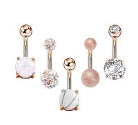 Sterling Silver Rings for Womens Jewellery Gifts Belly Rings Jewelry Button Body 4Pcs/set Navel Gifts Piercing Accessory Immortal (Gold, One Size)