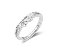 Sterling Silver Rings Women Zirconia Layered Eternity Infinite Ring Promise