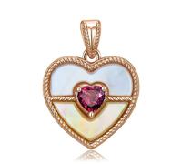 Sterling Silver Rose & Gold Flower Heart Shape Pendant Luxury Jewelry Necklace Chains Accessories