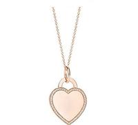 Sterling Silver Rose Gold Key Heart Attractive Elegance Temperament Necklace