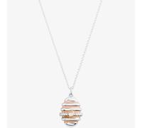 Sterling Silver & Rose Gold Plated Cubic Zirconia Bee Hive Pendant Necklace BTH7-SL-CZ RGP