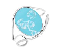 Sterling Silver Royal Crown Derby Blue Mikado Oval Bangle D - Option1 Value Silver BUNQ0000841